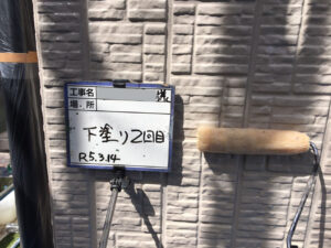 外壁下塗り2回目